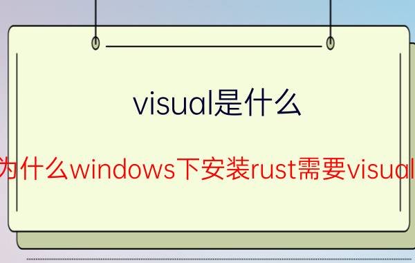 visual是什么 为什么windows下安装rust需要visual c  ，但go为什么不用？